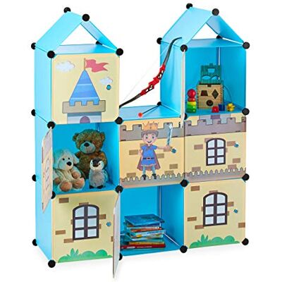 Relaxdays Steckregal Kinderzimmer, coole Ritterburg, Kunststoff, Kinderschrank mit Türen, HxBxT: 128 x 110 x 37 cm, bunt Relaxdays Steckregal Kinderzimmer, coole Ritterburg, Kunststoff, Kinderschrank mit Türen, HxBxT: 128 x 110 x 37 cm, bunt