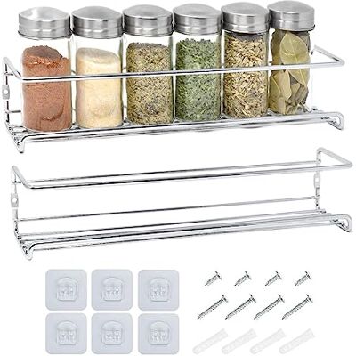 joeji's Kitchen Gewürzregal, Wandregal, Metall, 2 Stück, Küchenregal – Gewürzhalter, Küche, Wandregal für Küche… joeji's Kitchen Gewürzregal, Wandregal, Metall, 2 Stück, Küchenregal – Gewürzhalter, Küche, Wandregal für Küche…