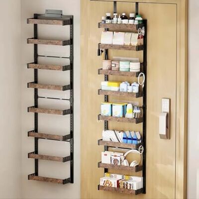 GarveeLife Tür Türorganizer Hängeorganizer 8 Etagen, Türregal zum Einhängen Metall mit Verstellbarem 8 Körben, Wandmontage-Gewürzregal Badregal Ohne Bohren für Küche, Schrank, Bad, 45x14x170cm, Schwarz GarveeLife Tür Türorganizer Hängeorganizer 8 Etagen, Türregal zum Einhängen Metall mit Verstellbarem 8 Körben, Wandmontage-Gewürzregal Badregal Ohne Bohren für Küche, Schrank, Bad, 45x14x170cm, Schwarz