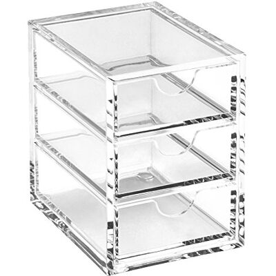OSCO A3274 Magazin mit 3 Schubladen aus klarem Acryl, XS, durchsichtig OSCO A3274 Magazin mit 3 Schubladen aus klarem Acryl, XS, durchsichtig