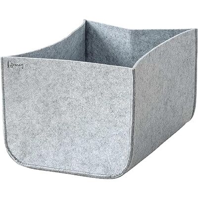 LIFENEY Aufbewahrungsbox Größe M – Schrank Organizer aus der Serie Organize your closet – Für Stauraum & Ordnung im Kleiderschrank – 33 x 33 x 33 cm, Material: Filz, Farbe: Grau LIFENEY Aufbewahrungsbox Größe M – Schrank Organizer aus der Serie Organize your closet – Für Stauraum & Ordnung im Kleiderschrank – 33 x 33 x 33 cm, Material: Filz, Farbe: Grau