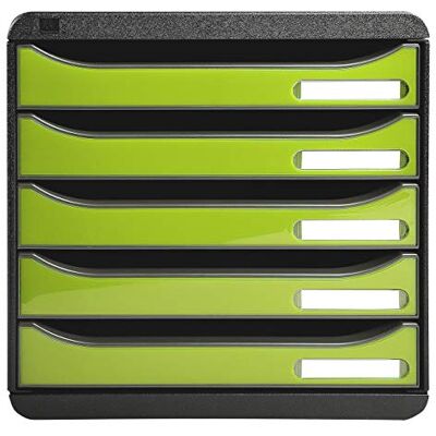 Exacompta 3097225D Premium Ablagebox mit 5 Schubladen für DIN A4+ Dokumente. Stapelbare Schubladenbox mit hoher Kapazität für mehr Platz auf dem Schreibtisch Big Box Iderama Schwarz Anisgrün Exacompta 3097225D Premium Ablagebox mit 5 Schubladen für DIN A4+ Dokumente. Stapelbare Schubladenbox mit hoher Kapazität für mehr Platz auf dem Schreibtisch Big Box Iderama Schwarz Anisgrün