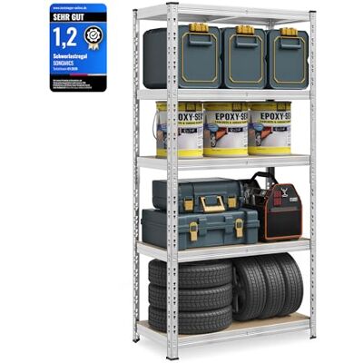 SONGMICS Schwerlastregal, Kellerregal, 50 x 100 x 200 cm, Schmetterling-Stecksystem, bis 875 kg belastbar, einfache Montage, Lagerregal, verstellbare Ablagen, Lagerregal, silbern GLR447E01 SONGMICS Schwerlastregal, Kellerregal, 50 x 100 x 200 cm, Schmetterling-Stecksystem, bis 875 kg belastbar, einfache Montage, Lagerregal, verstellbare Ablagen, Lagerregal, silbern GLR447E01