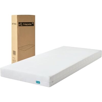 NAPSIE Matratze 90x200 Mittelfest 12cm Ergonomische 7-Zonen Hochwertige Kaltschaummatratze mit waschbarem Bezug, Atmungsaktiv Schaumstoffmatratze Rollmatratze, Öko-Tex Zertifiziert NAPSIE Matratze 90x200 Mittelfest 12cm Ergonomische 7-Zonen Hochwertige Kaltschaummatratze mit waschbarem Bezug, Atmungsaktiv Schaumstoffmatratze Rollmatratze, Öko-Tex Zertifiziert
