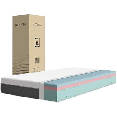 EGOHOME Matratze 160x200 cm 18 cm Höhe, Mittelfest Ergonomische 7-Zonen Hochwertige Kaltschaummatratze für Komfort & Rückenstütze Klimaregulierend mit waschbarem Bezug Öko-Tex Zertifiziert EGOHOME Matratze 160x200 cm 18 cm Höhe, Mittelfest Ergonomische 7-Zonen Hochwertige Kaltschaummatratze für Komfort & Rückenstütze Klimaregulierend mit waschbarem Bezug Öko-Tex Zertifiziert