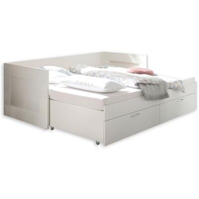 Stella Trading SALIAS Funktionsbett 90 x 200 cm mit ausziehbarer Liegefläche Platzsparendes Jugendzimmer Einzelbett mit Bettkasten in Weiß 205 x 68 x 97 cm (B/H/T) Stella Trading SALIAS Funktionsbett 90 x 200 cm mit ausziehbarer Liegefläche Platzsparendes Jugendzimmer Einzelbett mit Bettkasten in Weiß 205 x 68 x 97 cm (B/H/T)