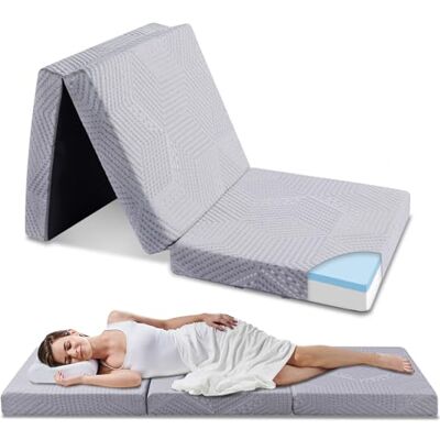EGOHOME Klappmatratze 80x195 cm, Gästematratze Klappbar Höhe 10 cm, Faltbare Matratze Härtegrade H3, Reisematratze, 3-Teilige Visco Schaumstoff Faltmatratze für Reisen, Camping, Boden, Gästebet EGOHOME Klappmatratze 80x195 cm, Gästematratze Klappbar Höhe 10 cm, Faltbare Matratze Härtegrade H3, Reisematratze, 3-Teilige Visco Schaumstoff Faltmatratze für Reisen, Camping, Boden, Gästebet