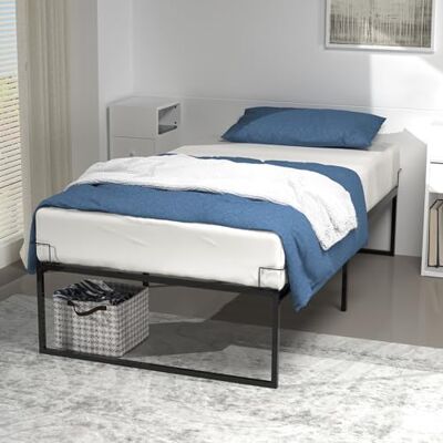VOUNOT Bettgestell 90x190 cm Metallbett mit Lattenrost und Stauraum unter dem Bett, Bettrahmen für Schlafzimmer Gästezimmer, Leise und Robust, Höhe 36cm, Schwarz VOUNOT Bettgestell 90x190 cm Metallbett mit Lattenrost und Stauraum unter dem Bett, Bettrahmen für Schlafzimmer Gästezimmer, Leise und Robust, Höhe 36cm, Schwarz