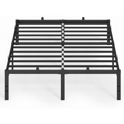 VASAGLE Doppelbettgestell, Bett, 140 x 200 cm, Metallbett, Bettrahmen, Unterbettaufbewahrung, modern, Gästebett, einfacher Aufbau, tintenschwarz RMB154BD01 VASAGLE Doppelbettgestell, Bett, 140 x 200 cm, Metallbett, Bettrahmen, Unterbettaufbewahrung, modern, Gästebett, einfacher Aufbau, tintenschwarz RMB154BD01