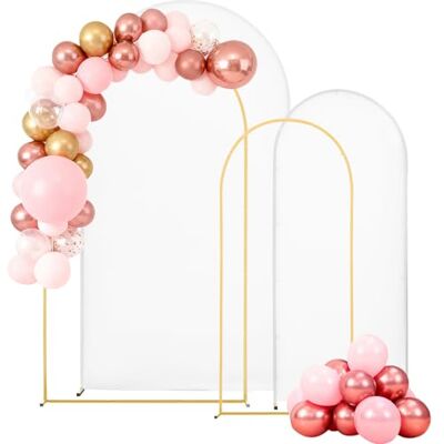 VEVOR Hochzeitsbogen, 2er-Set (2,2 m & 1,8 m), Hintergrundständer, goldfarbener Metallbogen, Traubogen, Ballonbogen mit Abdeckung für Hochzeiten, Geburtstagsfeiern, Feste & Zeremonien VEVOR Hochzeitsbogen, 2er-Set (2,2 m & 1,8 m), Hintergrundständer, goldfarbener Metallbogen, Traubogen, Ballonbogen mit Abdeckung für Hochzeiten, Geburtstagsfeiern, Feste & Zeremonien