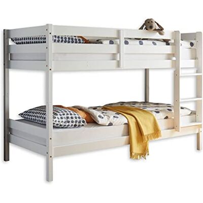 Stella Trading CASPER Hochbett mit Leiter & zwei Liegeflächen 90 x 200 cm Platzsparendes Kinder Etagenbett teilmassiv Kiefer, weiß 97 x 140 x 207 cm (B/H/T) Stella Trading CASPER Hochbett mit Leiter & zwei Liegeflächen 90 x 200 cm Platzsparendes Kinder Etagenbett teilmassiv Kiefer, weiß 97 x 140 x 207 cm (B/H/T)