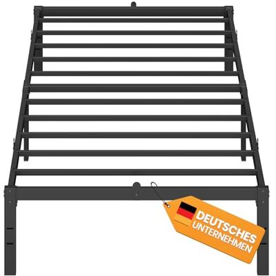 VASAGLE Einzelbettgestell, Bett, 90 x 200 cm, Metallbett, Bettrahmen, Unterbettaufbewahrung, modern, Gästebett, einfacher Aufbau, tintenschwarz RMB132B01 VASAGLE Einzelbettgestell, Bett, 90 x 200 cm, Metallbett, Bettrahmen, Unterbettaufbewahrung, modern, Gästebett, einfacher Aufbau, tintenschwarz RMB132B01