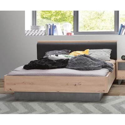 Forte Raven Jugendbett 140 150, Liegefläche: 140 cm x 200 cm, Jugendzimmer, Kinderzimmer, Holzwerkstoff, Artisan Eiche Holzdekor/Betonoptik Dunkelgrau, 146,2 cm breit x 87,7 cm hoch x 209,6 cm tief Forte Raven Jugendbett 140 150, Liegefläche: 140 cm x 200 cm, Jugendzimmer, Kinderzimmer, Holzwerkstoff, Artisan Eiche Holzdekor/Betonoptik Dunkelgrau, 146,2 cm breit x 87,7 cm hoch x 209,6 cm tief