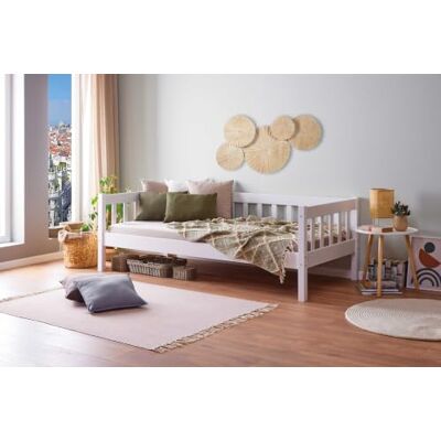 Inter Link Sofabett – Tagesbett – Gästebett – Bett aus massiver Kiefer – 90 x 200cm – Schlafsofa – Inklusive Lattenrost Weiß lackiert – Sintro Inter Link Sofabett – Tagesbett – Gästebett – Bett aus massiver Kiefer – 90 x 200cm – Schlafsofa – Inklusive Lattenrost Weiß lackiert – Sintro