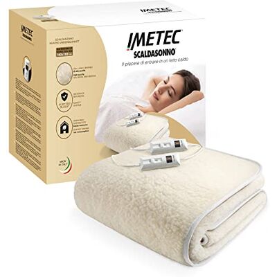 Imetec Scaldasonno, Wärmeunterbett für Doppelbetten, 150x160 cm, niedriger Stromverbrauch, 50 % aus Wolle und Merinowolle, 2 Temperaturen, Elektro Block-Sicherheitsvorrichtung, Made in Italy Imetec Scaldasonno, Wärmeunterbett für Doppelbetten, 150x160 cm, niedriger Stromverbrauch, 50 % aus Wolle und Merinowolle, 2 Temperaturen, Elektro Block-Sicherheitsvorrichtung, Made in Italy