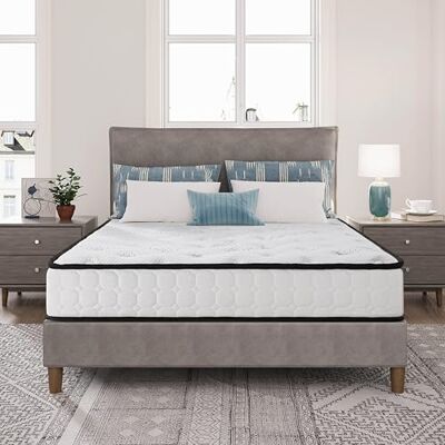 EGOHOME EGO Home Taschenfederkernmatratze 90x200cm Höhe 22 cm Ergonomische 7 Zonen Federkernmatratze mit Komfortschaum und Microfaser-Bezug Härtegrad H3 Matratze 90x200 cm Öko-TEX Zertifiziert EGOHOME EGO Home Taschenfederkernmatratze 90x200cm Höhe 22 cm Ergonomische 7 Zonen Federkernmatratze mit Komfortschaum und Microfaser-Bezug Härtegrad H3 Matratze 90x200 cm Öko-TEX Zertifiziert