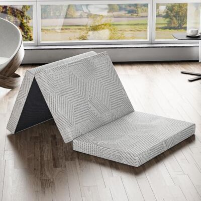 EGOHOME Klappmatratze 65x196 cm, Gästematratze Klappbar Höhe 10 cm, Faltbare Matratze Härtegrade H3, Reisematratze, 3-Teilige Gel Visco Schaumstoff Faltmatratze für Reisen, Camping, Boden, Gästebet EGOHOME Klappmatratze 65x196 cm, Gästematratze Klappbar Höhe 10 cm, Faltbare Matratze Härtegrade H3, Reisematratze, 3-Teilige Gel Visco Schaumstoff Faltmatratze für Reisen, Camping, Boden, Gästebet