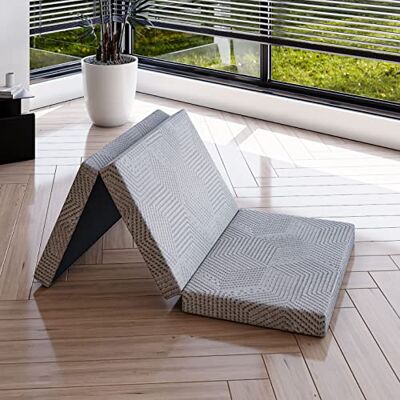 EGOHOME Klappmatratze 65x196cm, 3-teilige Faltmatratze Härtegrade H3, Hoch 10 cm, Gel Schaumstoff Faltbare Matratze 196x65 cm für Reisen, Camping, Outdoor, Boden, Gästebett, Öko-Tex Zertifiziert EGOHOME Klappmatratze 65x196cm, 3-teilige Faltmatratze Härtegrade H3, Hoch 10 cm, Gel Schaumstoff Faltbare Matratze 196x65 cm für Reisen, Camping, Outdoor, Boden, Gästebett, Öko-Tex Zertifiziert