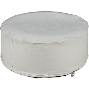 Relaxdays Aufblasbarer Hocker, Outdoor Pouf für Garten, Balkon, Camping, Sitzhocker rund, HxD: 26x56 cm, Sitzpouf, Creme Relaxdays Aufblasbarer Hocker, Outdoor Pouf für Garten, Balkon, Camping, Sitzhocker rund, HxD: 26x56 cm, Sitzpouf, Creme