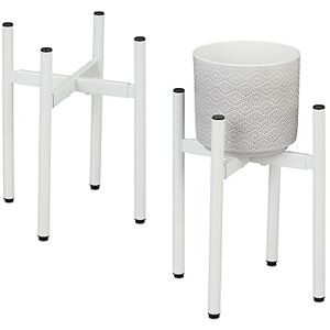 Relaxdays Pflanzenständer 2er Set, verstellbare Breite, BxT: 26x26-37x37 cm, Metall Blumentopfgestell, innen, weiß Relaxdays Pflanzenständer 2er Set, verstellbare Breite, BxT: 26x26-37x37 cm, Metall Blumentopfgestell, innen, weiß