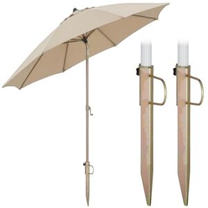 Relaxdays Rasendorn Sonnenschirm 2er Set, Stangendicke bis 32mm, Garten, Camping, Strand, Schirmständer, Stahl, metallic Relaxdays Rasendorn Sonnenschirm 2er Set, Stangendicke bis 32mm, Garten, Camping, Strand, Schirmständer, Stahl, metallic