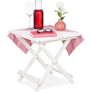 Relaxdays Klapptisch aus Holz, für Wohnzimmer, Balkon & Terrasse, tragbar, stabil, Beistelltisch HBT: 50x50x50 cm, weiß Relaxdays Klapptisch aus Holz, für Wohnzimmer, Balkon & Terrasse, tragbar, stabil, Beistelltisch HBT: 50x50x50 cm, weiß