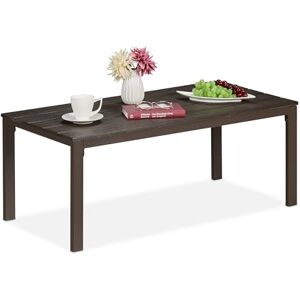 Relaxdays Gartentisch, wetterfest, auch für Terrasse und Balkon, Loungetisch, HBT: 39 x 98 x 48 cm, Outdoortisch, braun Relaxdays Gartentisch, wetterfest, auch für Terrasse und Balkon, Loungetisch, HBT: 39 x 98 x 48 cm, Outdoortisch, braun