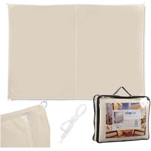 Relaxdays Sonnensegel, 3x4 m, Polyester, wasserdicht, Segeltuch mit Ösen & Spannseilen, Sonnentuch rechteckig, beige Relaxdays Sonnensegel, 3x4 m, Polyester, wasserdicht, Segeltuch mit Ösen & Spannseilen, Sonnentuch rechteckig, beige