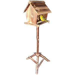 Relaxdays Vogelfutterhaus mit Ständer, Tannenholz, Garten, Balkon & Terrasse, Vogelhaus HBT: 107 x 32 x 27 cm, geflammt Relaxdays Vogelfutterhaus mit Ständer, Tannenholz, Garten, Balkon & Terrasse, Vogelhaus HBT: 107 x 32 x 27 cm, geflammt