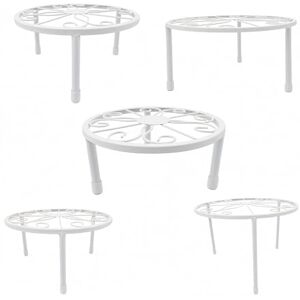 Relaxdays Blumenständer, 5-teiliges Set, rund, belastbar, H: 8–20, D: 17–30 cm, dekorative Pflanzenständer, Stahl, weiß Relaxdays Blumenständer, 5-teiliges Set, rund, belastbar, H: 8–20, D: 17–30 cm, dekorative Pflanzenständer, Stahl, weiß