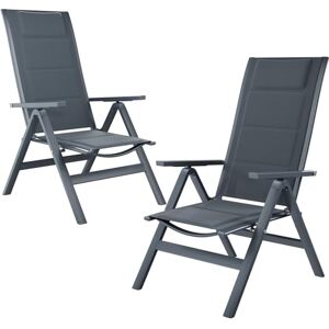 JUMMICO 2er Set Aluminium Gartenstuhl Hochlehner 5-Fach Verstellbarer Rückenlehne,Gartenstühle Atmungsaktiv Wetterfest Klappbar Anti-Rutsch für Terrasse und Garten Belastbar 150 KG Grau JUMMICO 2er Set Aluminium Gartenstuhl Hochlehner 5-Fach Verstellbarer Rückenlehne,Gartenstühle Atmungsaktiv Wetterfest Klappbar Anti-Rutsch für Terrasse und Garten Belastbar 150 KG Grau