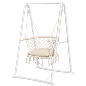 YITAHOME Hängesessel mit Gestell, Max. Belastung 150 kg, Stabiler Stahlrahmen, Hängeschaukel mit Kissen, 105x93x160 cm, Hängesessel mit 2 Haken für Terrasse, Balkon und Garten, Weiß YITAHOME Hängesessel mit Gestell, Max. Belastung 150 kg, Stabiler Stahlrahmen, Hängeschaukel mit Kissen, 105x93x160 cm, Hängesessel mit 2 Haken für Terrasse, Balkon und Garten, Weiß
