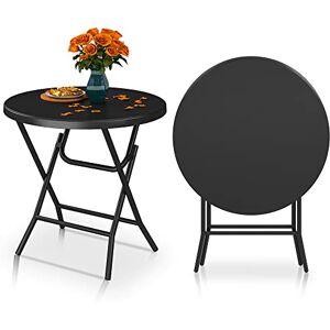 YITAHOME 80cm Gartentisch, Runder Klapptisch, Balkontisch Klappbar, Campingtisch Wetterfest für Outdoor Party Strand BBQ, mit Rostfreie Metallrahmen, 80 x 80 x 74cm, Schwarz YITAHOME 80cm Gartentisch, Runder Klapptisch, Balkontisch Klappbar, Campingtisch Wetterfest für Outdoor Party Strand BBQ, mit Rostfreie Metallrahmen, 80 x 80 x 74cm, Schwarz