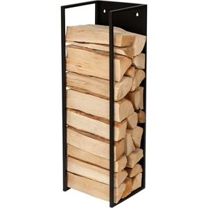 Relaxdays Kaminholzregal, Wandmontage, HBT: 100x25x25 cm, Feuerholz, pulverbeschichtet, Eisen, Brennholzregal, schwarz Relaxdays Kaminholzregal, Wandmontage, HBT: 100x25x25 cm, Feuerholz, pulverbeschichtet, Eisen, Brennholzregal, schwarz