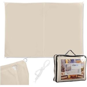 Relaxdays Sonnensegel, 3,5x4,5 m, Polyester, wasserdicht, Segeltuch mit Ösen & Spannseilen, Sonnentuch rechteckig, beige Relaxdays Sonnensegel, 3,5x4,5 m, Polyester, wasserdicht, Segeltuch mit Ösen & Spannseilen, Sonnentuch rechteckig, beige