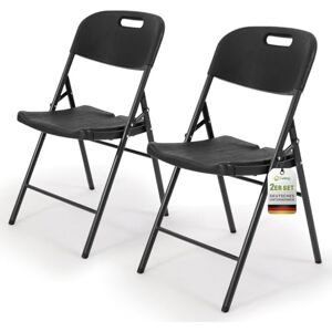 Sekey Klappstuhl 2er Set, Klappstühle aus Kunststoff und Metall, Campingstuhl Gartenstuhl Klappbar bis 150KG, Outdoor-Stuhl für Esszimmer, Wohnzimmer, Garten & Terrasse, Schwarz Sekey Klappstuhl 2er Set, Klappstühle aus Kunststoff und Metall, Campingstuhl Gartenstuhl Klappbar bis 150KG, Outdoor-Stuhl für Esszimmer, Wohnzimmer, Garten & Terrasse, Schwarz