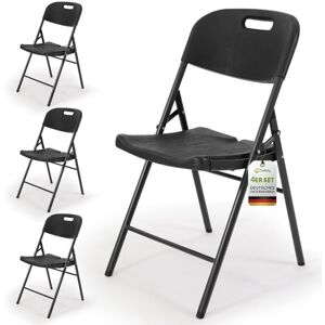 Sekey Klappstuhl 4er Set, Klappstühle aus Kunststoff und Metall, Campingstuhl Gartenstuhl Klappbar bis 150KG, Outdoor-Stuhl für Esszimmer, Wohnzimmer, Garten & Terrasse, Schwarz Sekey Klappstuhl 4er Set, Klappstühle aus Kunststoff und Metall, Campingstuhl Gartenstuhl Klappbar bis 150KG, Outdoor-Stuhl für Esszimmer, Wohnzimmer, Garten & Terrasse, Schwarz