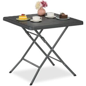 Relaxdays Gartentisch Holz-Optik, quadratisch, HBT: 74x78x78 cm, grau Relaxdays Gartentisch Holz-Optik, quadratisch, HBT: 74x78x78 cm, grau