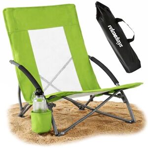 Relaxdays Strandstuhl faltbar, Tasche, Getränkehalter, 135 kg, Mesh-Design, Leichter Klappstuhl, Polyester, Metall, grün Relaxdays Strandstuhl faltbar, Tasche, Getränkehalter, 135 kg, Mesh-Design, Leichter Klappstuhl, Polyester, Metall, grün
