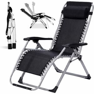 BAKAJI Klappbarer Liegestuhl für den Außenbereich mit Gestell aus Metall, extra robust und verstärkt mit Getränkehalter, platzsparender Sessel Zero Gravity für Garten, Balkon, Terrasse, Terrasse BAKAJI Klappbarer Liegestuhl für den Außenbereich mit Gestell aus Metall, extra robust und verstärkt mit Getränkehalter, platzsparender Sessel Zero Gravity für Garten, Balkon, Terrasse, Terrasse