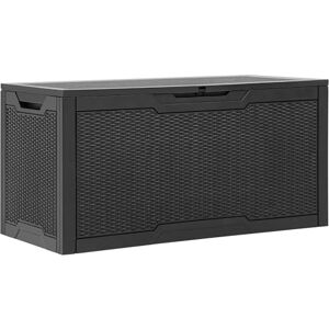 YITAHOME 100-Gallonen-Harz-Deckbox, wetterfest Außenspeicherbox, verschließbarer Innen- und Außenspeicher für Zubehör und Grundbedarf, schwarz YITAHOME 100-Gallonen-Harz-Deckbox, wetterfest Außenspeicherbox, verschließbarer Innen- und Außenspeicher für Zubehör und Grundbedarf, schwarz