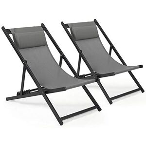 Mondeer IWMH Liegestuhl Klappbar Sonnenstuhl Gartenliegen Sonnenliege für Erwachsene trandstuhl mit modernem Design Klappbar für Garten und Balkon Baumwolle 2 Stück Grau Mondeer IWMH Liegestuhl Klappbar Sonnenstuhl Gartenliegen Sonnenliege für Erwachsene trandstuhl mit modernem Design Klappbar für Garten und Balkon Baumwolle 2 Stück Grau