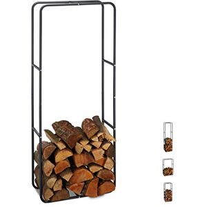 Relaxdays Kaminholzregal, Holzscheite Stapelhilfe, aus Stahl, innen und außen, Brennholzregal, HxB 150x60 cm, anthrazit Relaxdays Kaminholzregal, Holzscheite Stapelhilfe, aus Stahl, innen und außen, Brennholzregal, HxB 150x60 cm, anthrazit