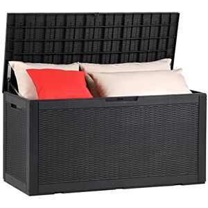 YITAHOME Aufbewahrungsbox für den Außenbereich, wasserdicht, 380L, große Kunstharz-Deckboxen, Garten-Aufbewahrungsbox, Outdoor-Kissen, abschließbar, Garten-Aufbewahrungsbehälter, Schwarz YITAHOME Aufbewahrungsbox für den Außenbereich, wasserdicht, 380L, große Kunstharz-Deckboxen, Garten-Aufbewahrungsbox, Outdoor-Kissen, abschließbar, Garten-Aufbewahrungsbehälter, Schwarz
