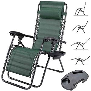 BAKAJI Schwerkraft-Stuhl Zero Gartenliege, zusammenklappbar, platzsparend mit Stahlrohrtablett, 22 mm, neigbar, Stoff aus Texilene atmungsaktiv, für Terrasse und Pool im Freien (grün) BAKAJI Schwerkraft-Stuhl Zero Gartenliege, zusammenklappbar, platzsparend mit Stahlrohrtablett, 22 mm, neigbar, Stoff aus Texilene atmungsaktiv, für Terrasse und Pool im Freien (grün)