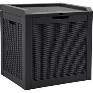 YITAHOME 118L Outdoor-Aufbewahrungsbox Rattan-Optik, Wetterfeste Resin-Box mit Schloss & Griffen, Gartenbox für Kissen, Poolzubehör & Werkzeug, Schwarz YITAHOME 118L Outdoor-Aufbewahrungsbox Rattan-Optik, Wetterfeste Resin-Box mit Schloss & Griffen, Gartenbox für Kissen, Poolzubehör & Werkzeug, Schwarz