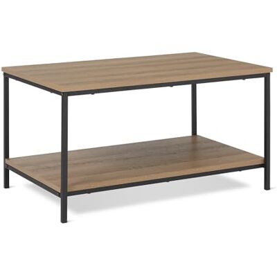 Amazon Basics Rechteckiger Couchtisch mit Ablage, Wohnzimmer Sofatisch, Holz, 50,5cm T x 80cm B x 42cm H, Schwarze Holzmaserung Amazon Basics Rechteckiger Couchtisch mit Ablage, Wohnzimmer Sofatisch, Holz, 50,5cm T x 80cm B x 42cm H, Schwarze Holzmaserung