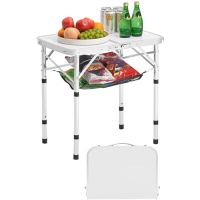 VEVOR Klapptisch Buffettisch tragbarer Allzwecktisch 60 x 40 cm, höhenverstellbarer Tisch (für 2-4 Personen) mit Tragegriff, Gartentisch Campingtisch für Partys Picknick Camping Grillen BBQ, Silber VEVOR Klapptisch Buffettisch tragbarer Allzwecktisch 60 x 40 cm, höhenverstellbarer Tisch (für 2-4 Personen) mit Tragegriff, Gartentisch Campingtisch für Partys Picknick Camping Grillen BBQ, Silber