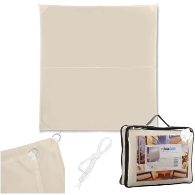 Relaxdays Sonnensegel, 4x4 m, Polyester, wasserdicht, Segeltuch mit Ösen & Spannseilen, Sonnentuch quadratisch, beige Relaxdays Sonnensegel, 4x4 m, Polyester, wasserdicht, Segeltuch mit Ösen & Spannseilen, Sonnentuch quadratisch, beige