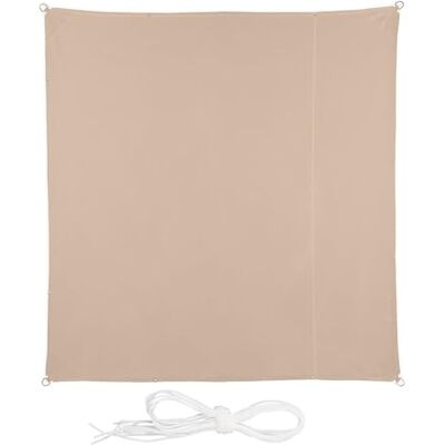 Relaxdays Sonnensegel, 3,5 x 3,5 m, wasserabweisend, Polyester, Spannseile, Segeltuch quadratisch, Garten, Balkon, beige Relaxdays Sonnensegel, 3,5 x 3,5 m, wasserabweisend, Polyester, Spannseile, Segeltuch quadratisch, Garten, Balkon, beige